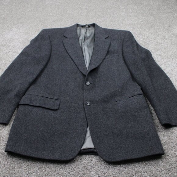 Jos. A. Bank Gordon Blazer Men 40 Regular Gray 100% Camel 2 Button Sports Jacket - Picture 2 of 15